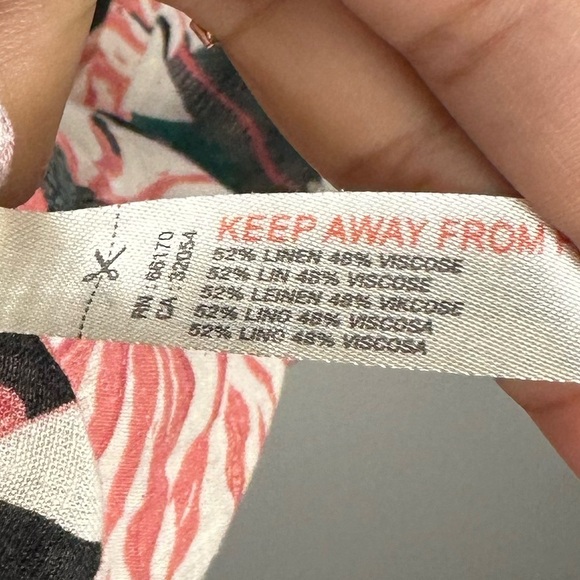 Anthropologie Grace Gillespie Strapless Floral Brunch Linen Midi Dress Sz M - Picture 7 of 9